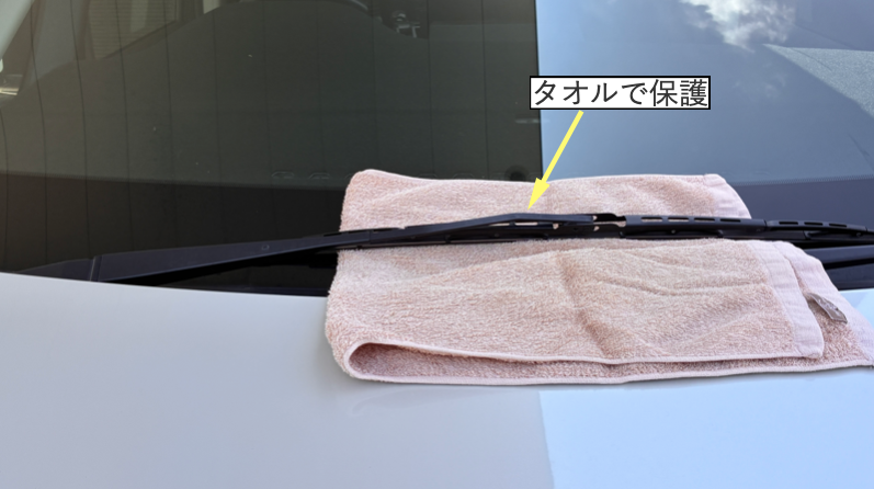 デリカD5のフロントワイパー交換手順イメージ