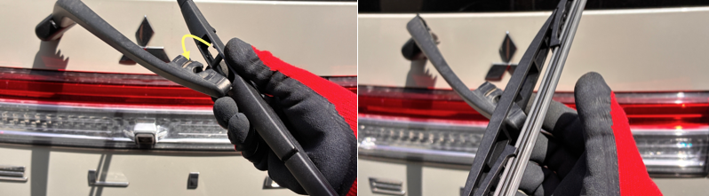 BOSCHリアワイパーH354の留め具と凸部分