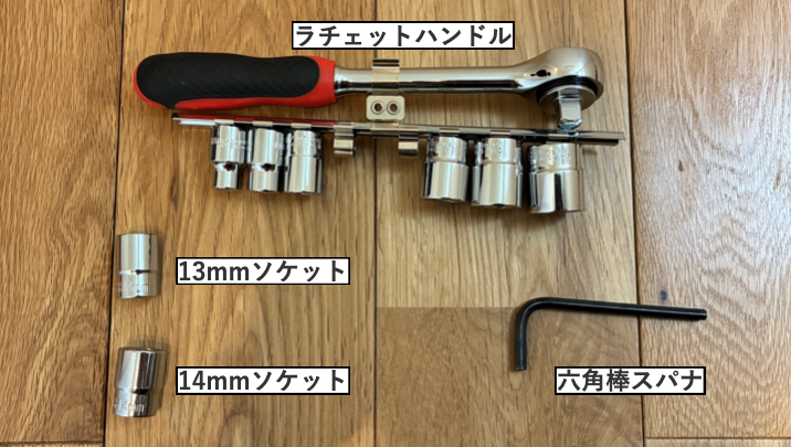 MADLYSサイドステップTYPE-2の装着に必要な道具一覧