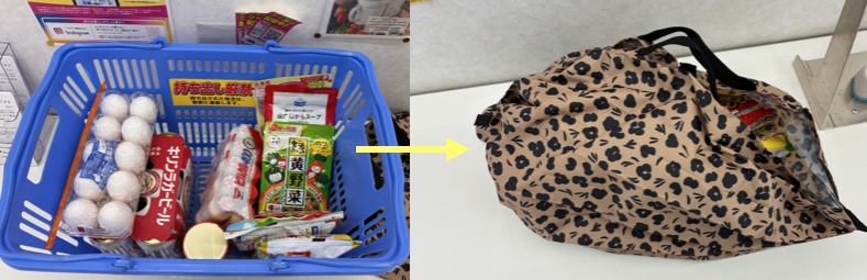 シュパットM(15L)に荷物を満載した様子