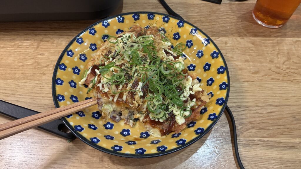 象印EA-HA30で焼き上がったお好み焼き
